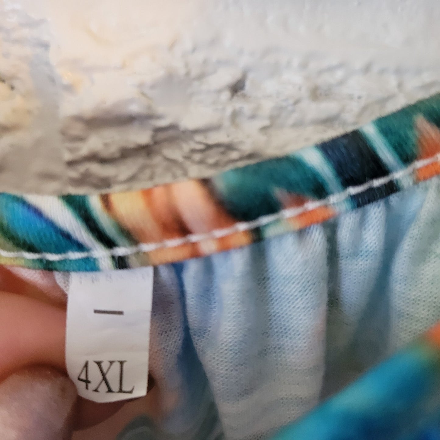 Women Top 4XL Plus Camisole Spaghetti Straps Blue Orange Watercolor Casual Comfy