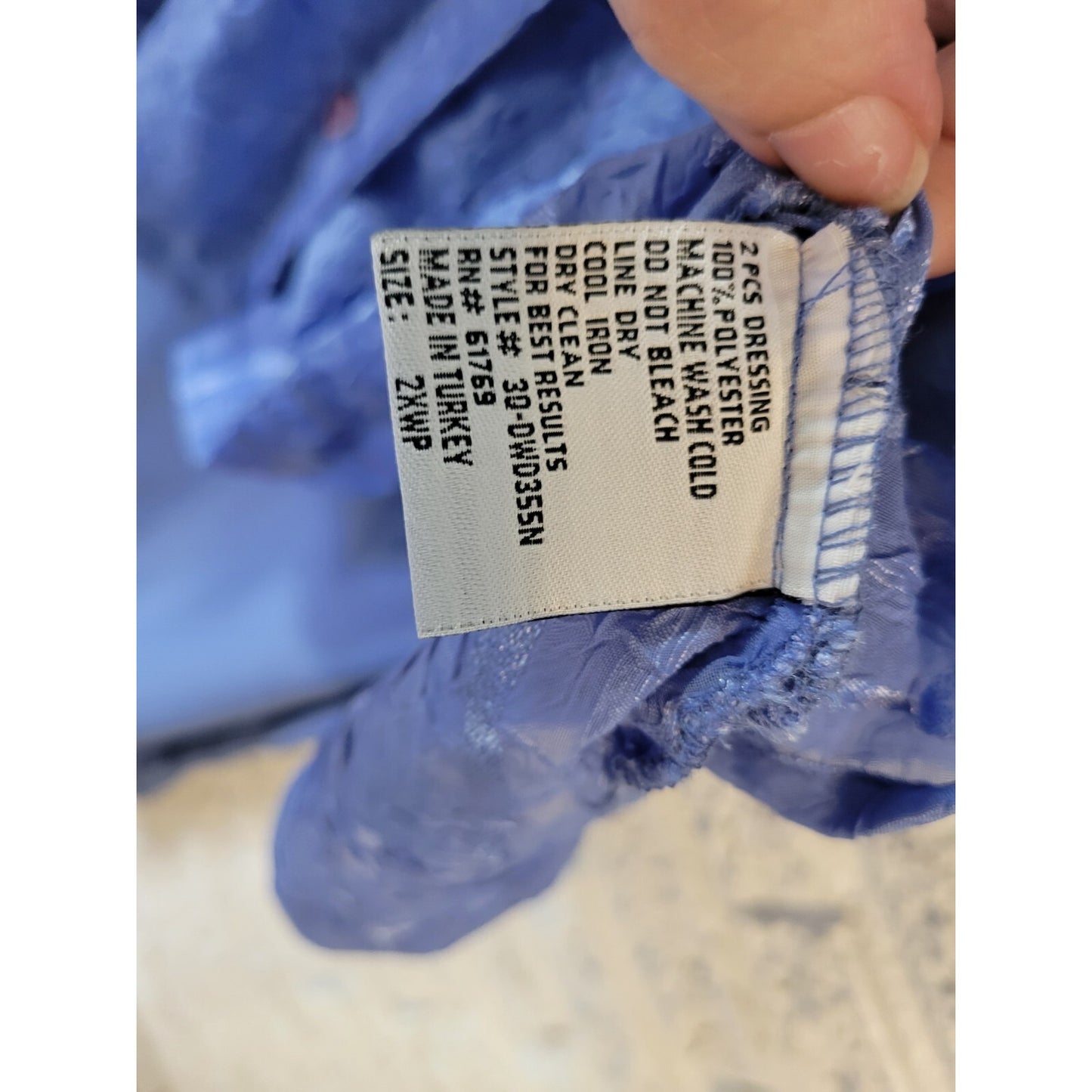 CM Shapes Women Dress 2XWP Plus Petite with Sheer Crepe Overlay Top Slits Blue