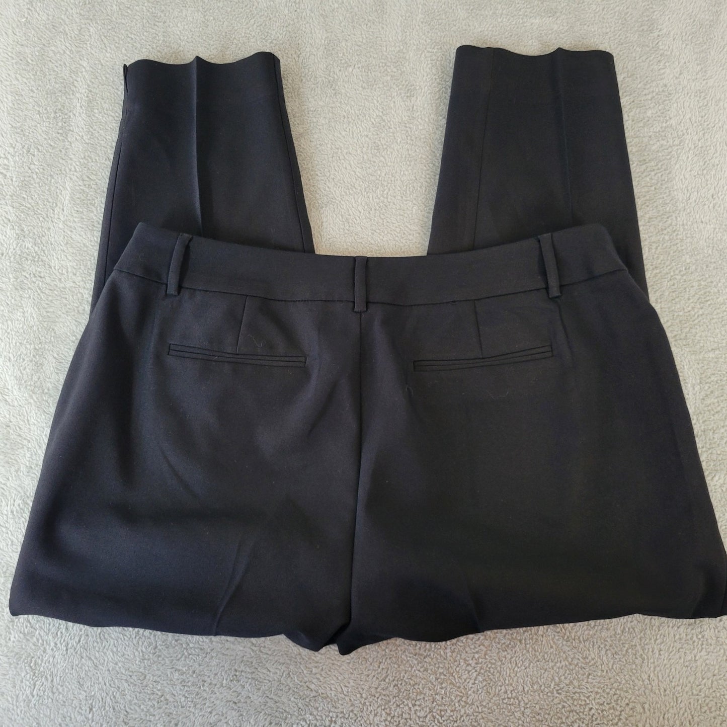 Roz Ali Womens Pants 16W Plus Cropped Zip Fly Black Cotton Blend Office Casual