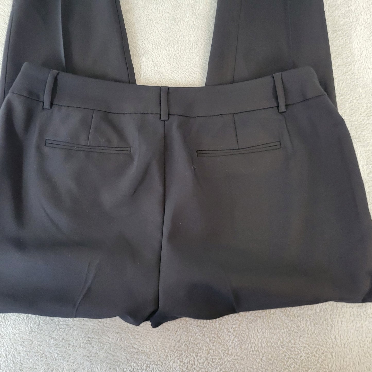 Roz Ali Womens Pants 16W Plus Cropped Zip Fly Black Cotton Blend Office Casual