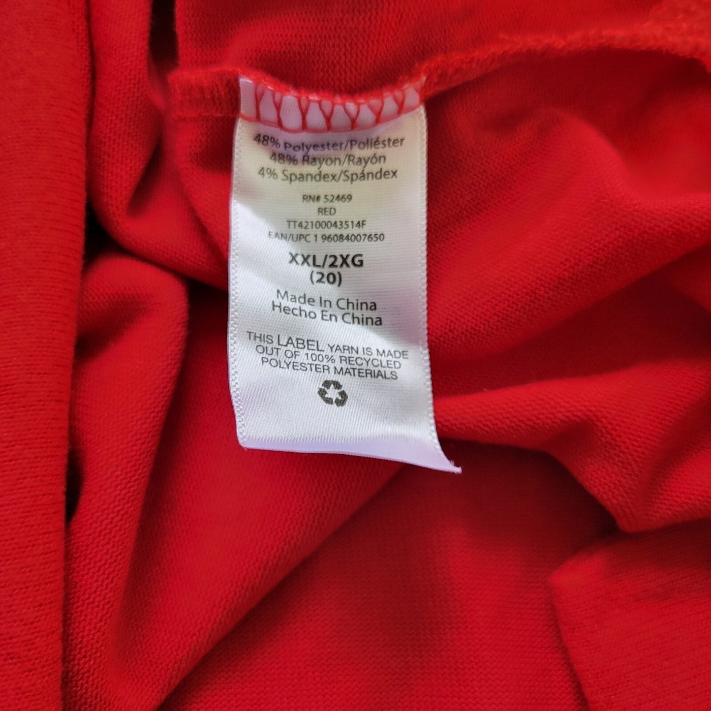 Christmas Women Top XXL 20 Plus Tee Long Sleeve Red Ho Ho Ho Holiday Lightweight