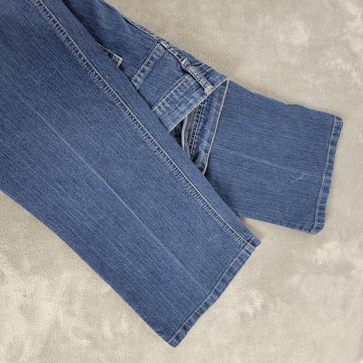 Ashley Stewart Womens Jeans 18W Plus Straight Leg Dark Blue Denim Zip Fly Comfy