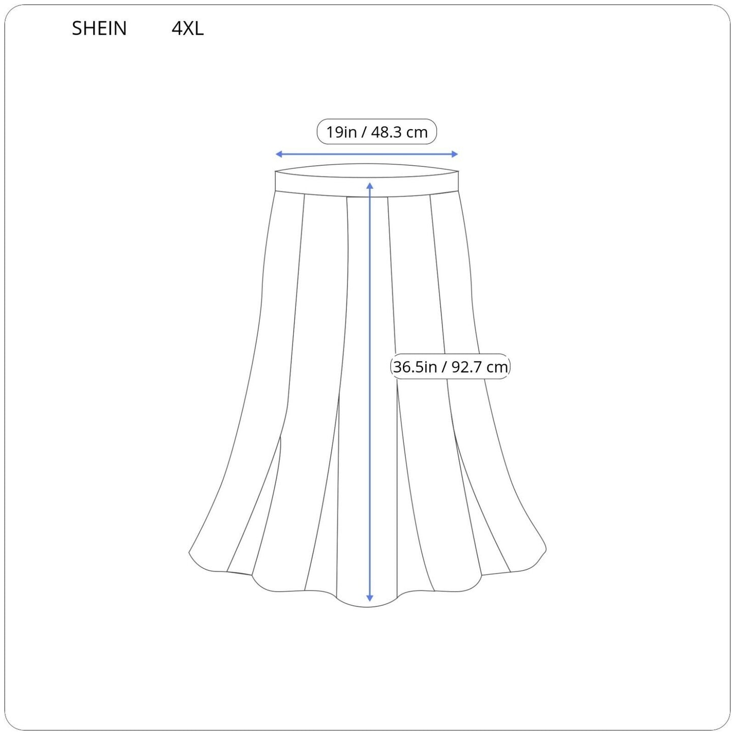 Shein Womens Skirt 4XL Midi Pull On Black Stripe Knotted Waist Slit Lightweight