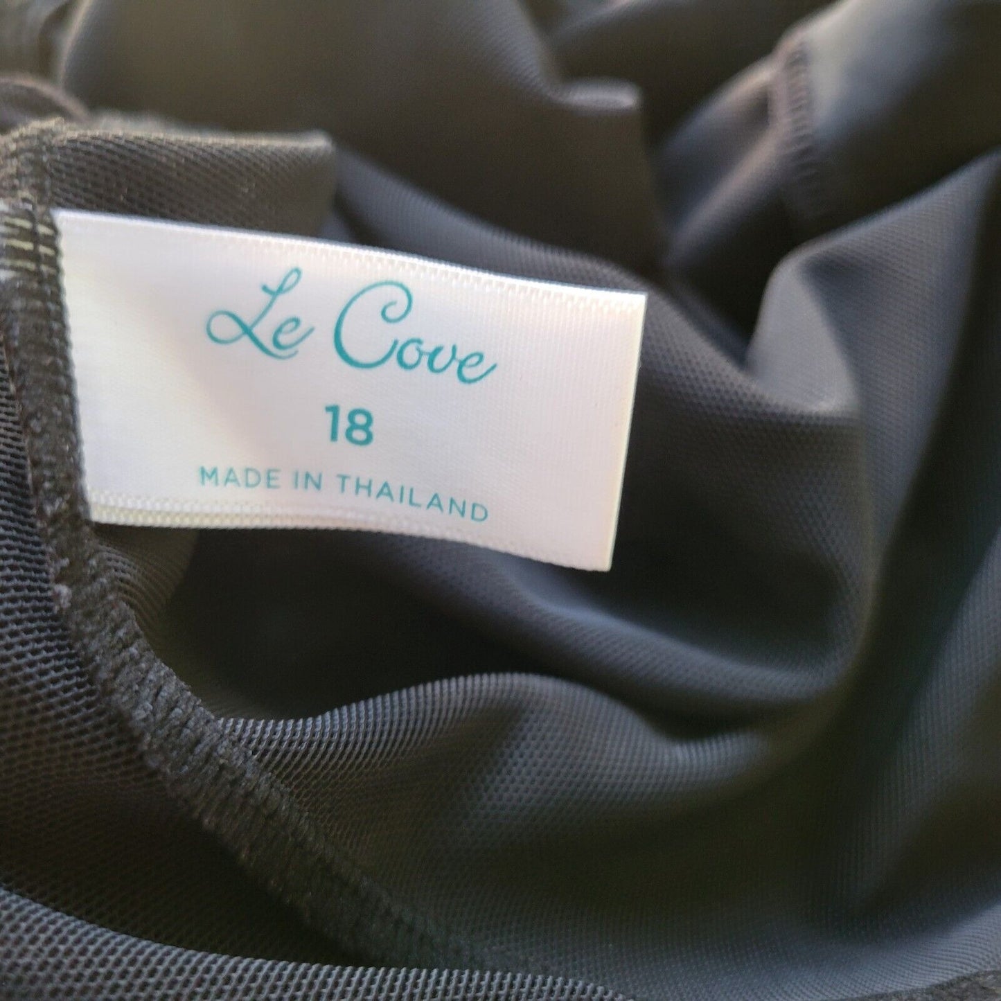 Le Cove Women Swimsuit 18 Plus Spaghetti Strap Skirted Blue Polka Dot Poly Blend