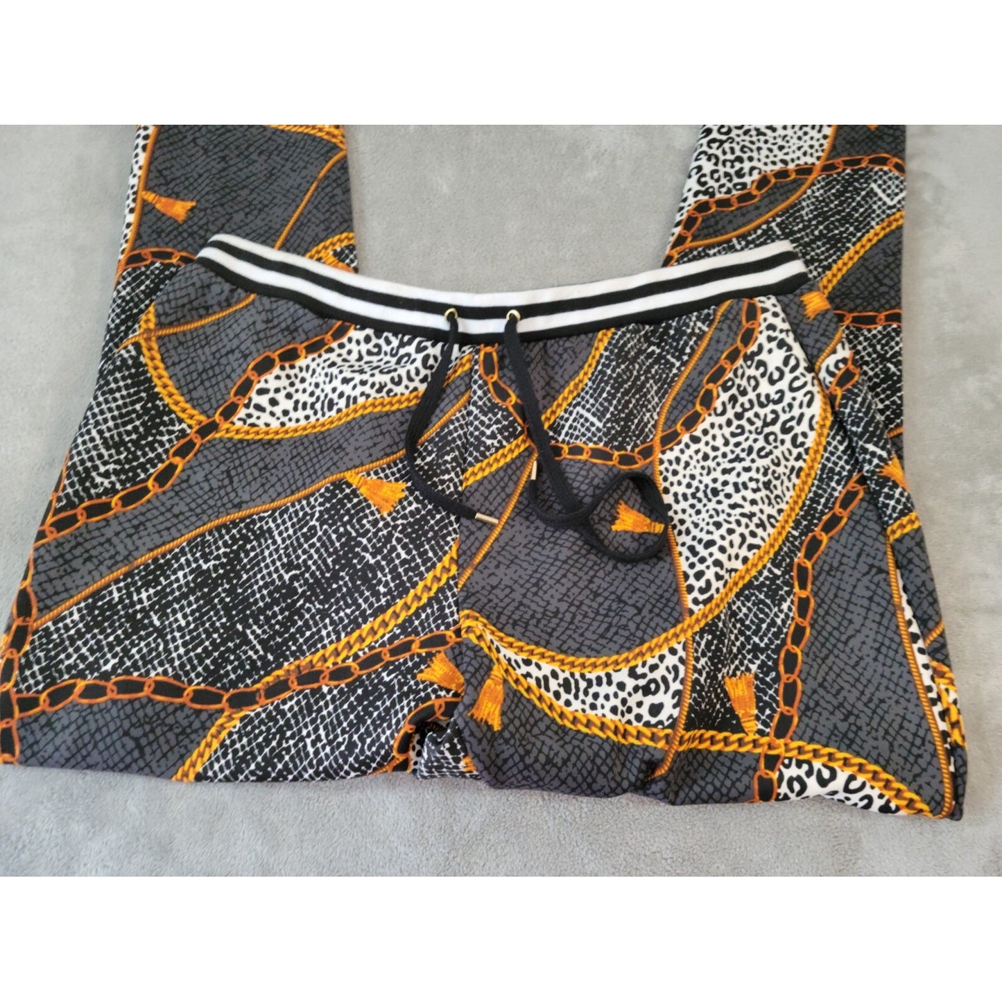 Ashley Sport Women Pants 22 24 Plus Jogger Pull On Comfy Animal Print Poly Blend