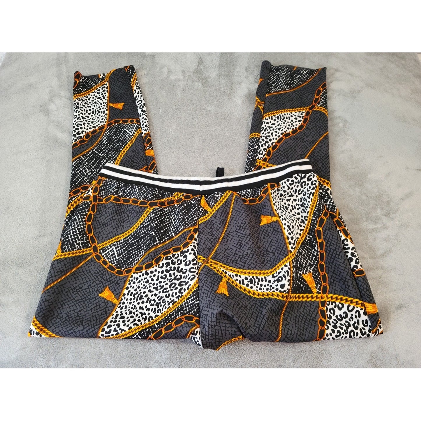 Ashley Sport Women Pants 22 24 Plus Jogger Pull On Comfy Animal Print Poly Blend