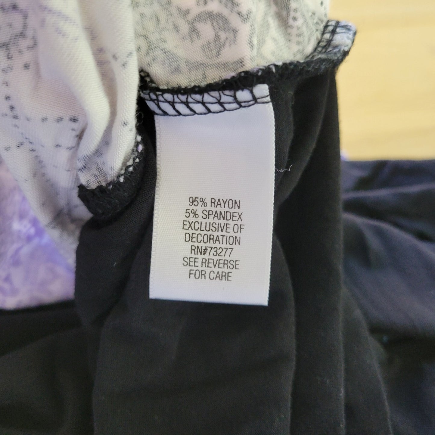 Croft Barrow Womens Top 2X Plus Short Sleeve Purple Black Paisley Casual Cinched