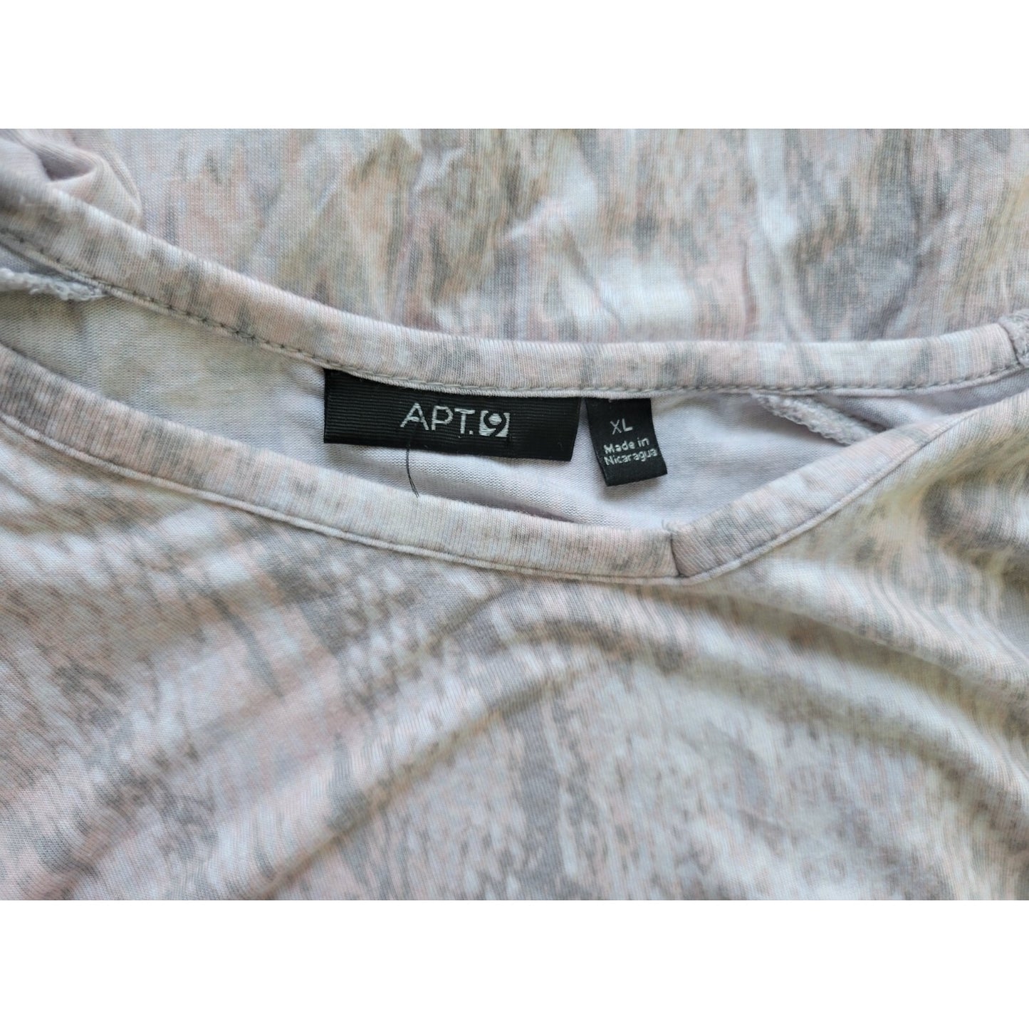 Apt 9 Womens Top Extra Large XL Dolman Sleeve Gray Animal Print Casual Stretchy