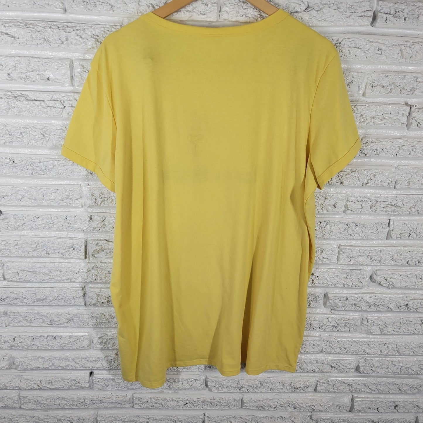 Lularoe Womens Top 3XL Plus Tee Short Sleeve Taco Belle Yellow Casual Poly Blend