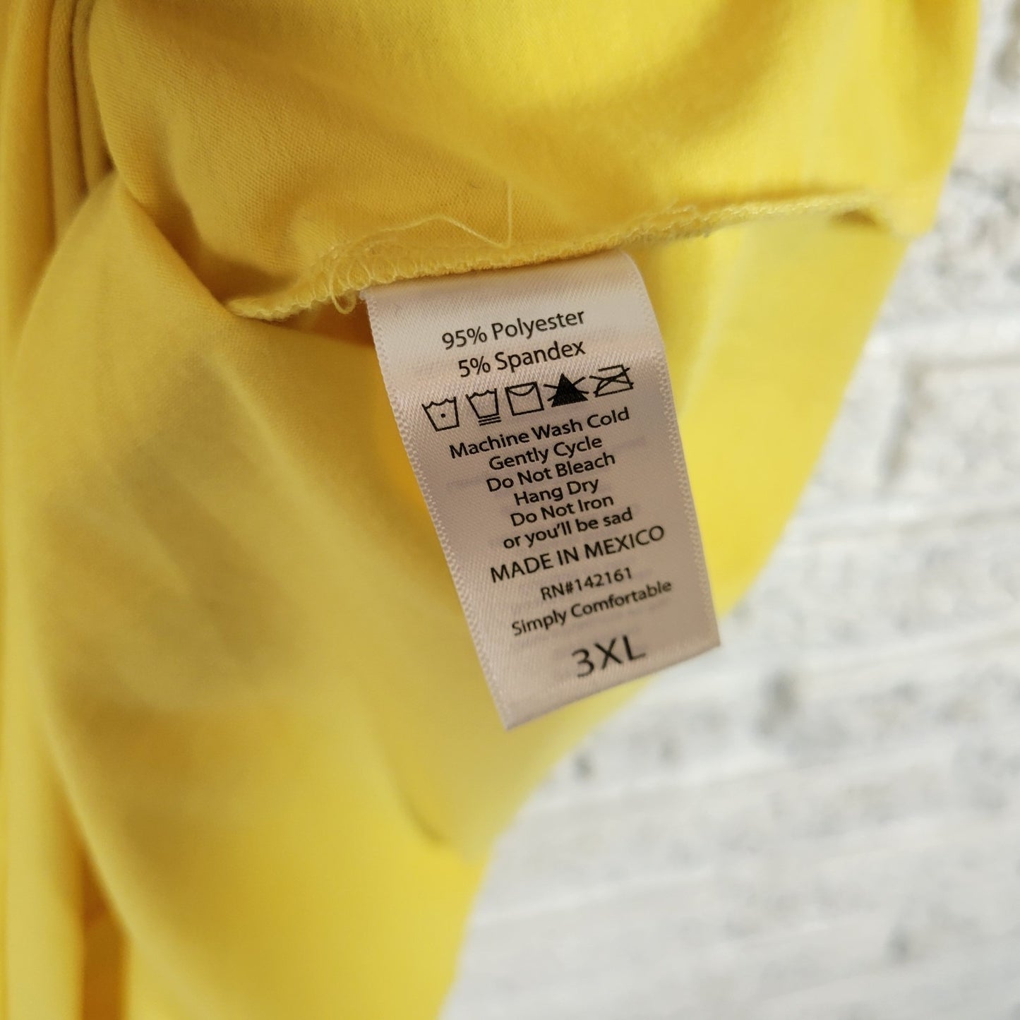 Lularoe Womens Top 3XL Plus Tee Short Sleeve Taco Belle Yellow Casual Poly Blend