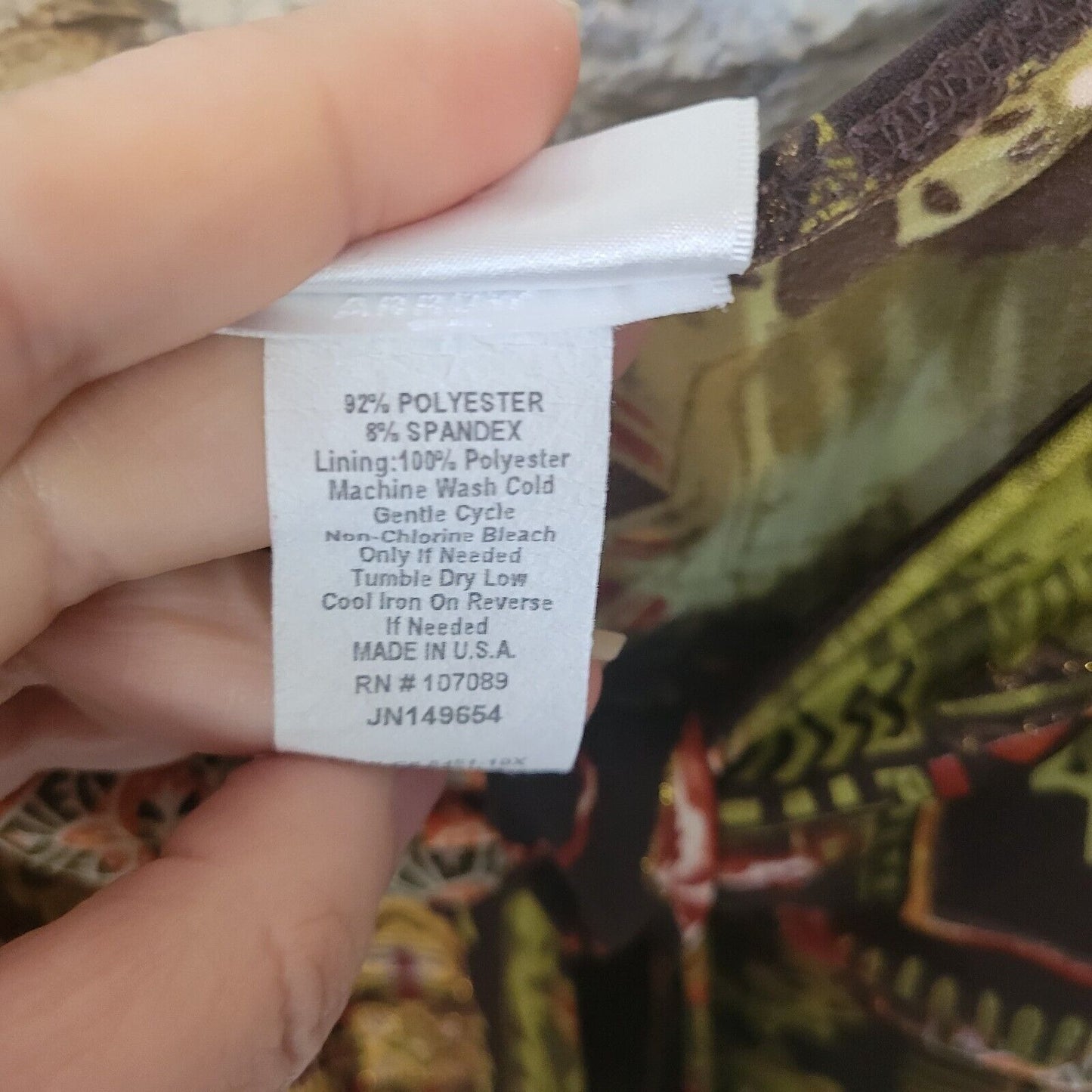 Fashion Bug Womens Top 18 20 Swing Wide Strap Brown Geometric Poly Blend Lined