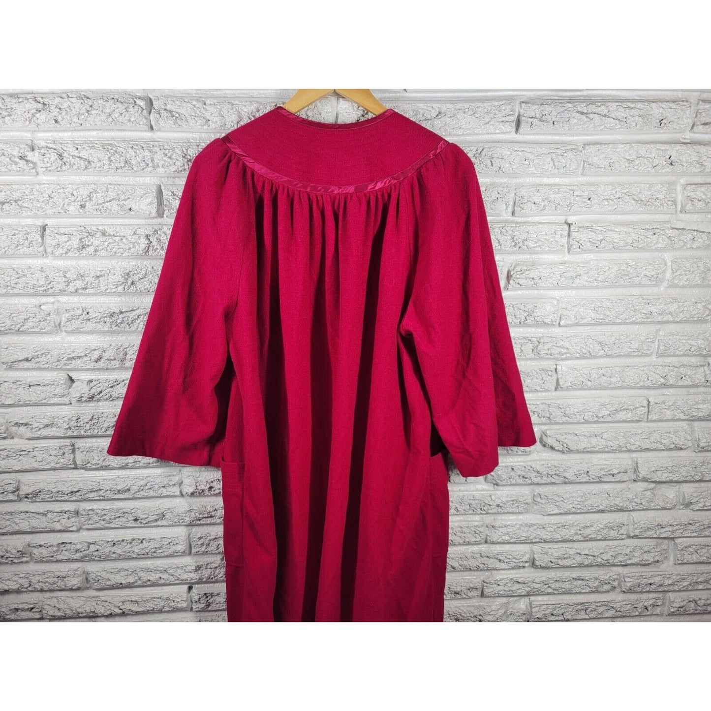 Adonna Womens Robe 1X Long Sleeve Flannel Hot Pink Pockets Snaps Pleated Lounge