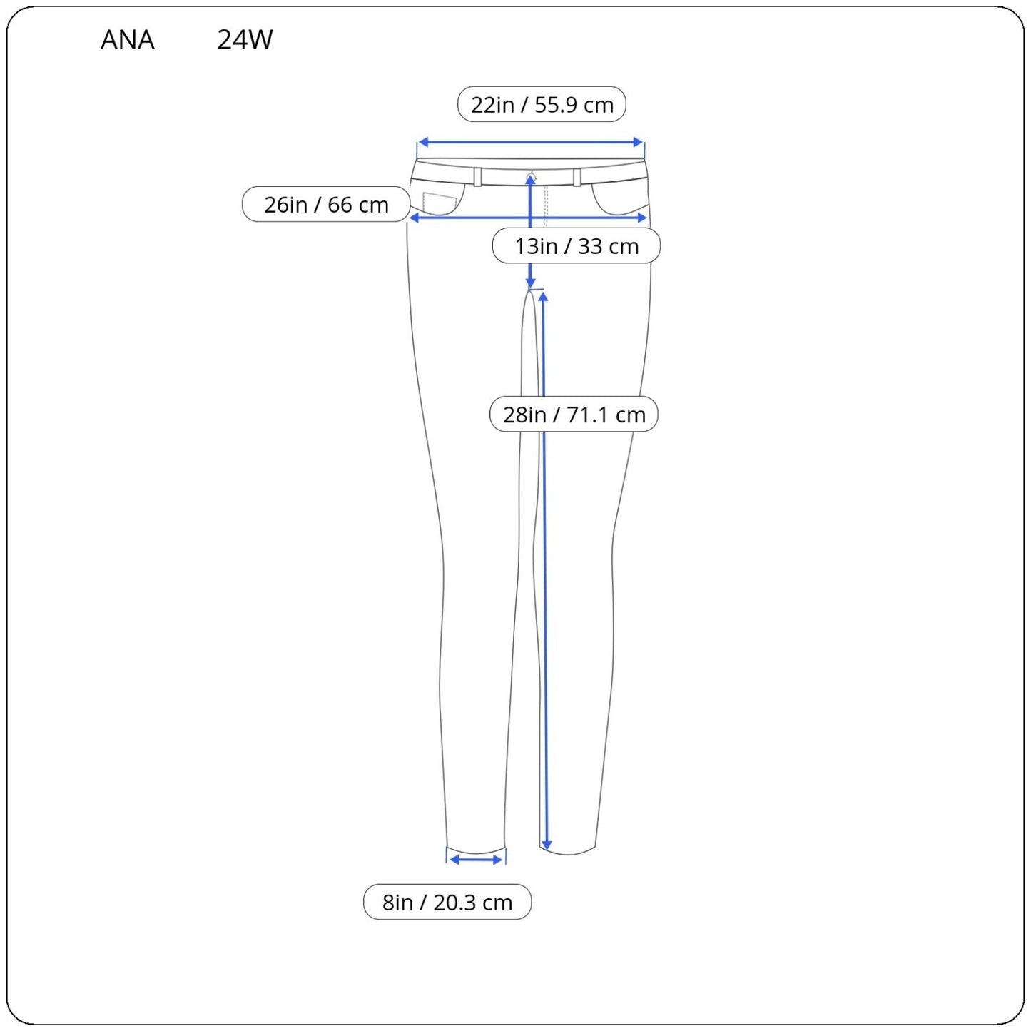 Ana Womens Jeans 24W Plus Boyfriend Straight Leg Distressed Blue Denim Zip Fly