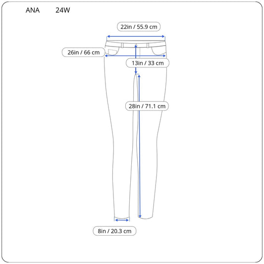 A.N.A. Women's Plus 24W Boyfriend Jeans Blue Distressed Stretch SL1E