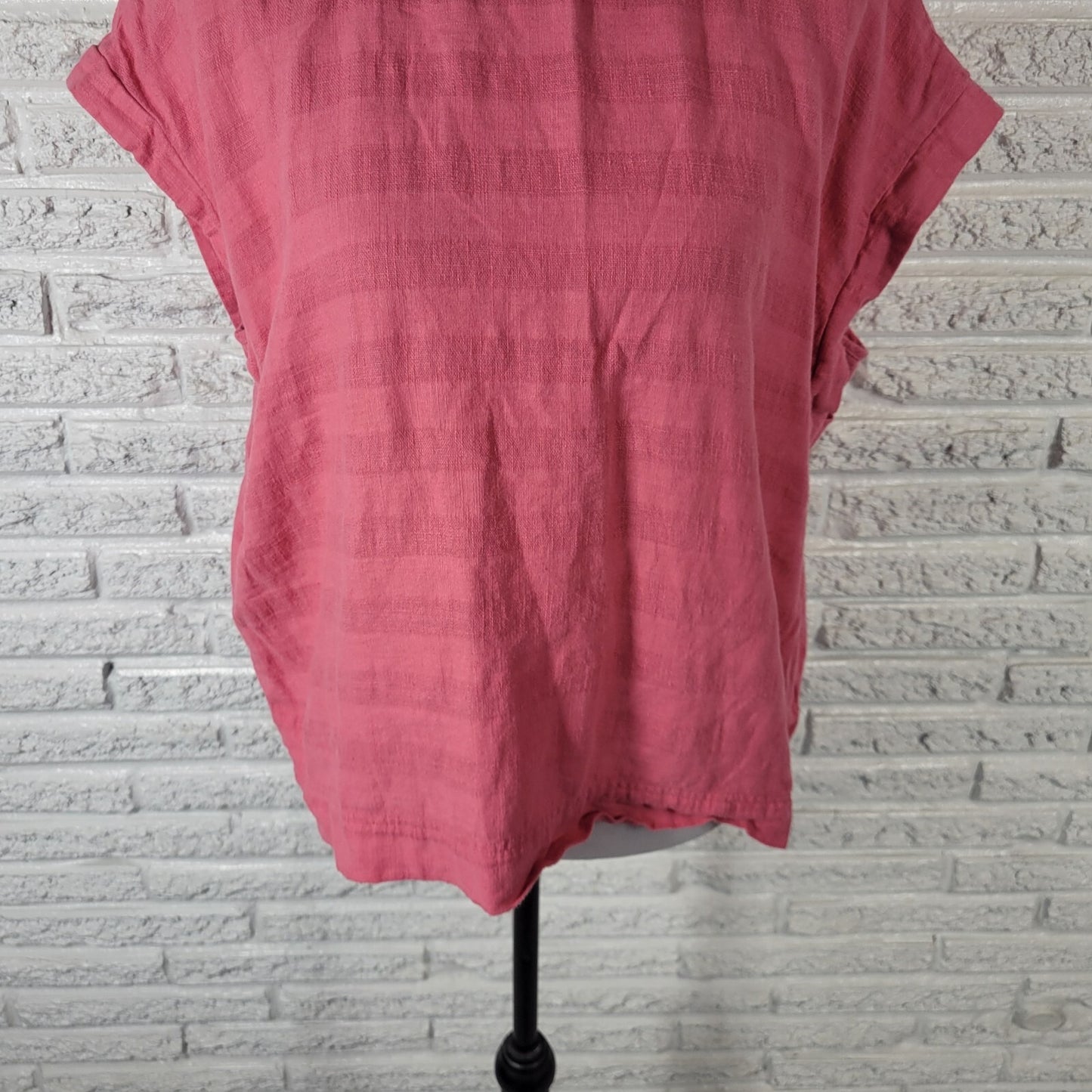 Liz Claiborne Womens Top XXL Plus Sleeveless Pink Linen Rayon Casual Lightweight