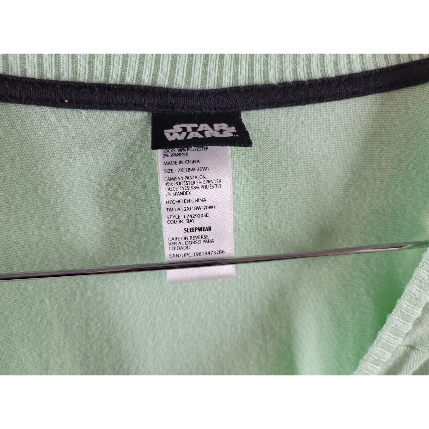 Star Wars Women Pajamas 2X Top Grogu Mandalorian Soft Green This is My Good Side