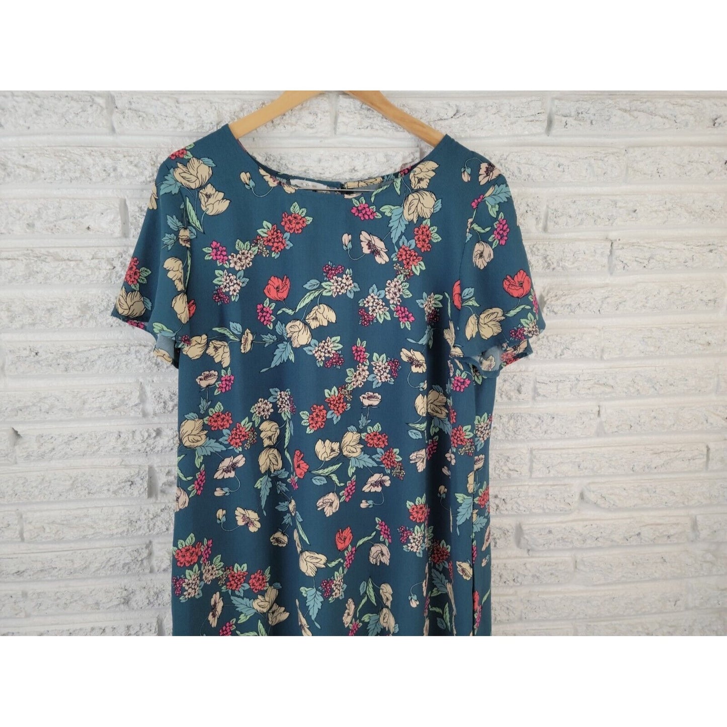 Maurices Womens Dress Extra Large Mini Short Flutter Sleeve Polyester Keyhole