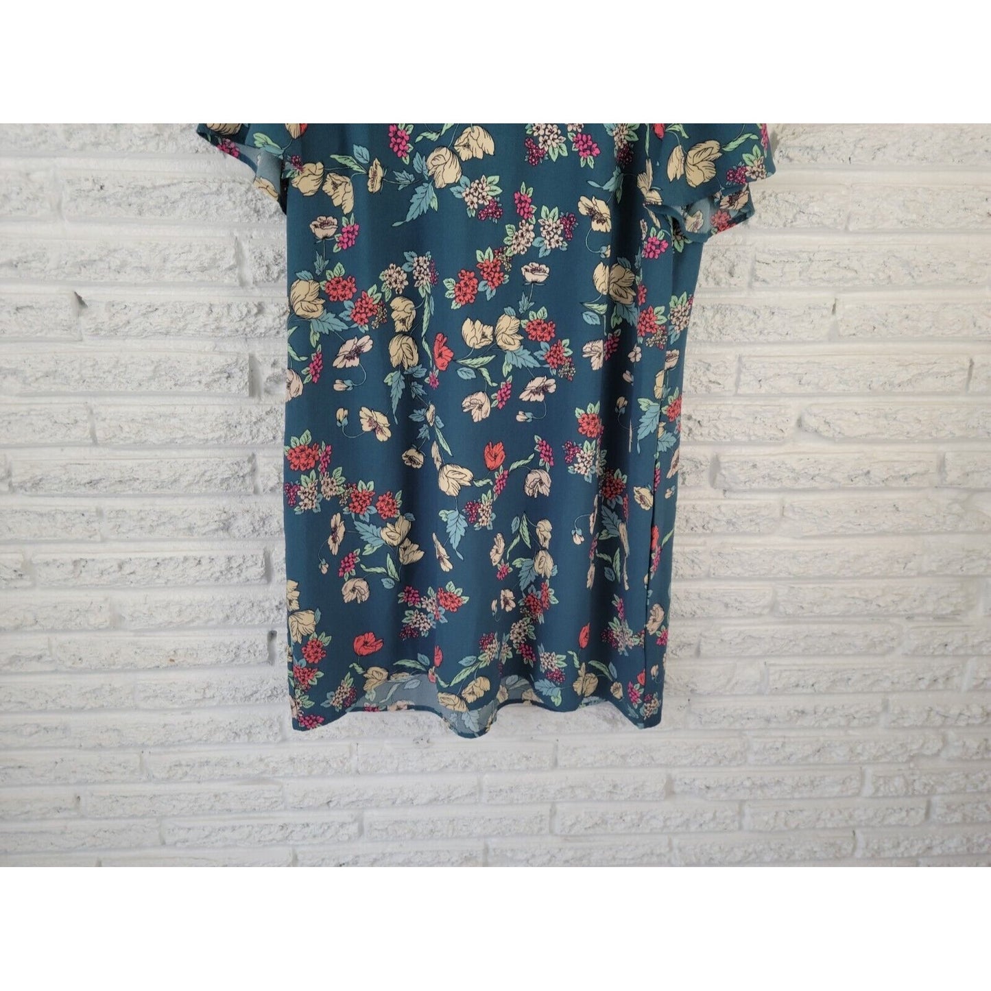 Maurices Womens Dress Extra Large Mini Short Flutter Sleeve Polyester Keyhole