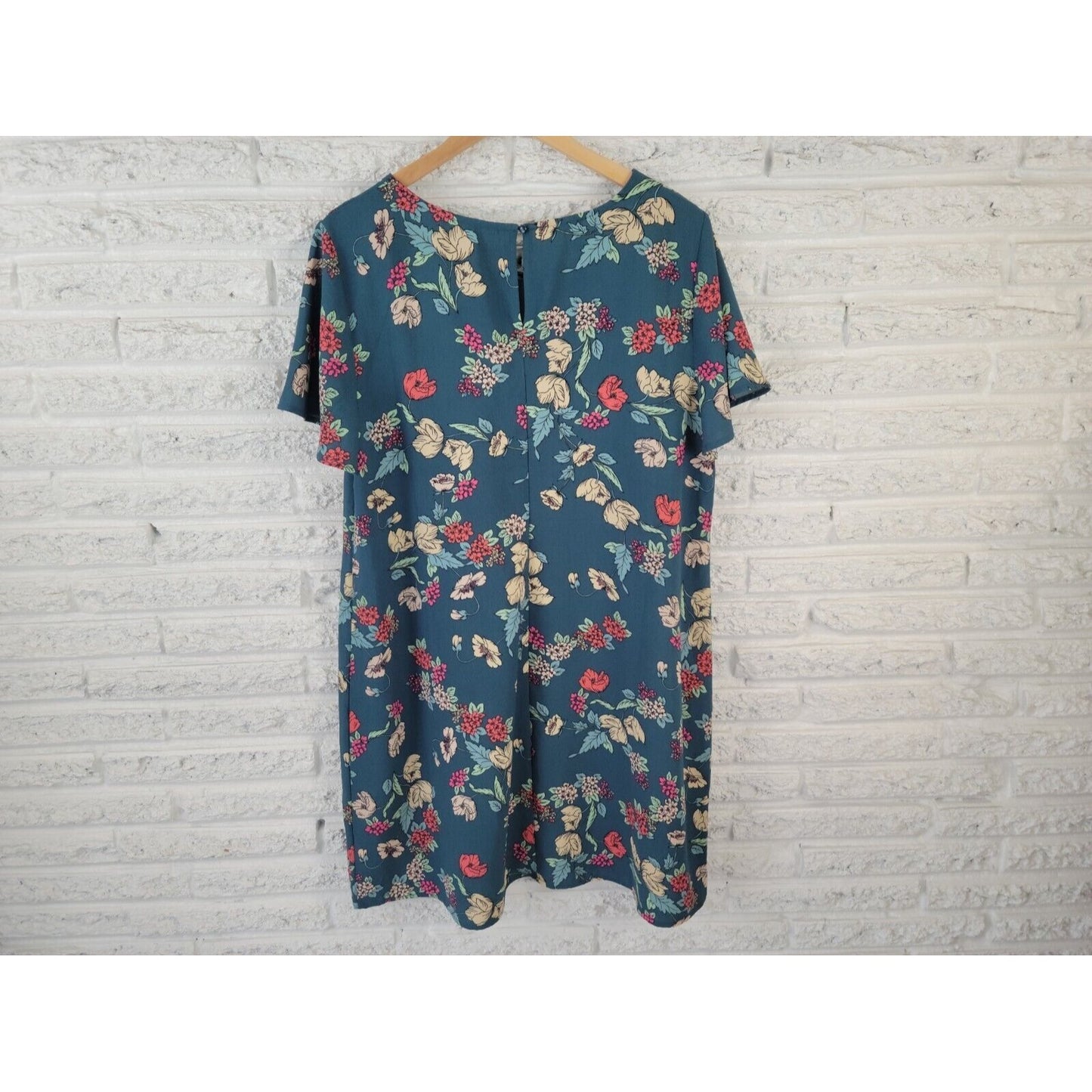 Maurices Womens Dress Extra Large Mini Short Flutter Sleeve Polyester Keyhole