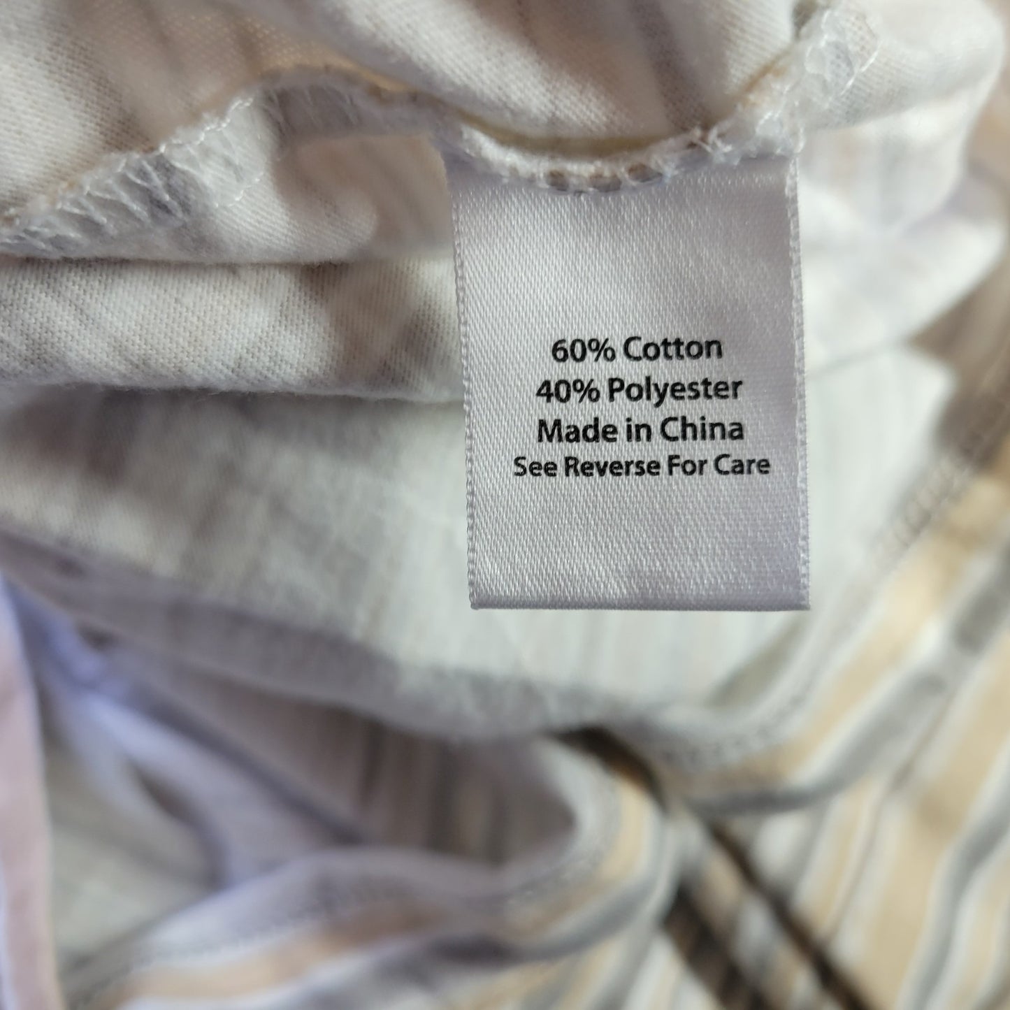 Coral Bay Womens Top 1X Plus Tee Short Sleeve Cotton Blend Beige Tan Stripe