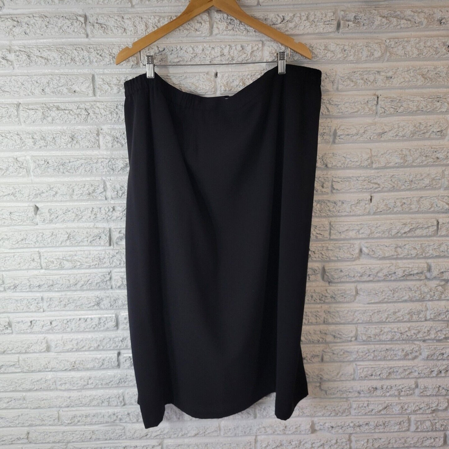 Justin Taylor Womens Skirt 28W Plus Pencil Black Polyester Lined Office Zip