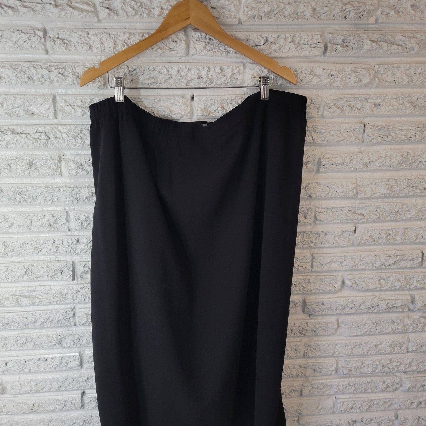 Justin Taylor Womens Skirt 28W Plus Pencil Black Polyester Lined Office Zip