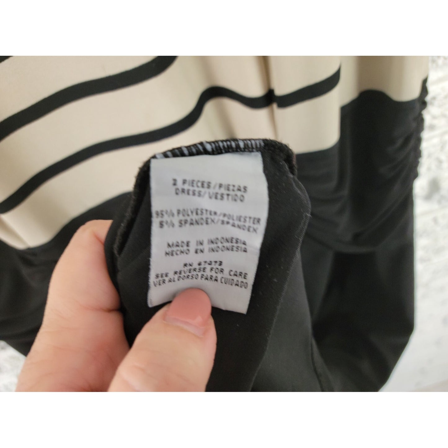 Danny Nicole Women Dress 16W Plus Tank Maxi Pullover Black Stripe Office Casual