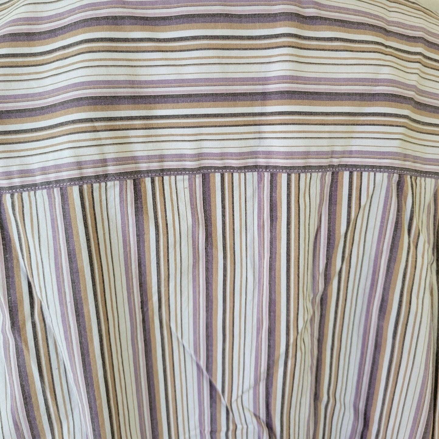 Casual Corner Annex Women Top 2X Lavender Stripe Collar Lightweight Cotton Blend