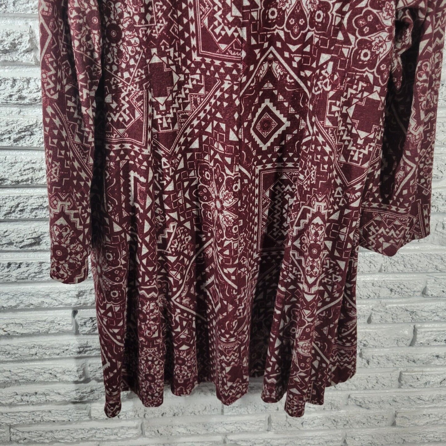 Alyx Womens Dress 20W Plus Long Sleeve Knit Brown Geometric Pullover Office