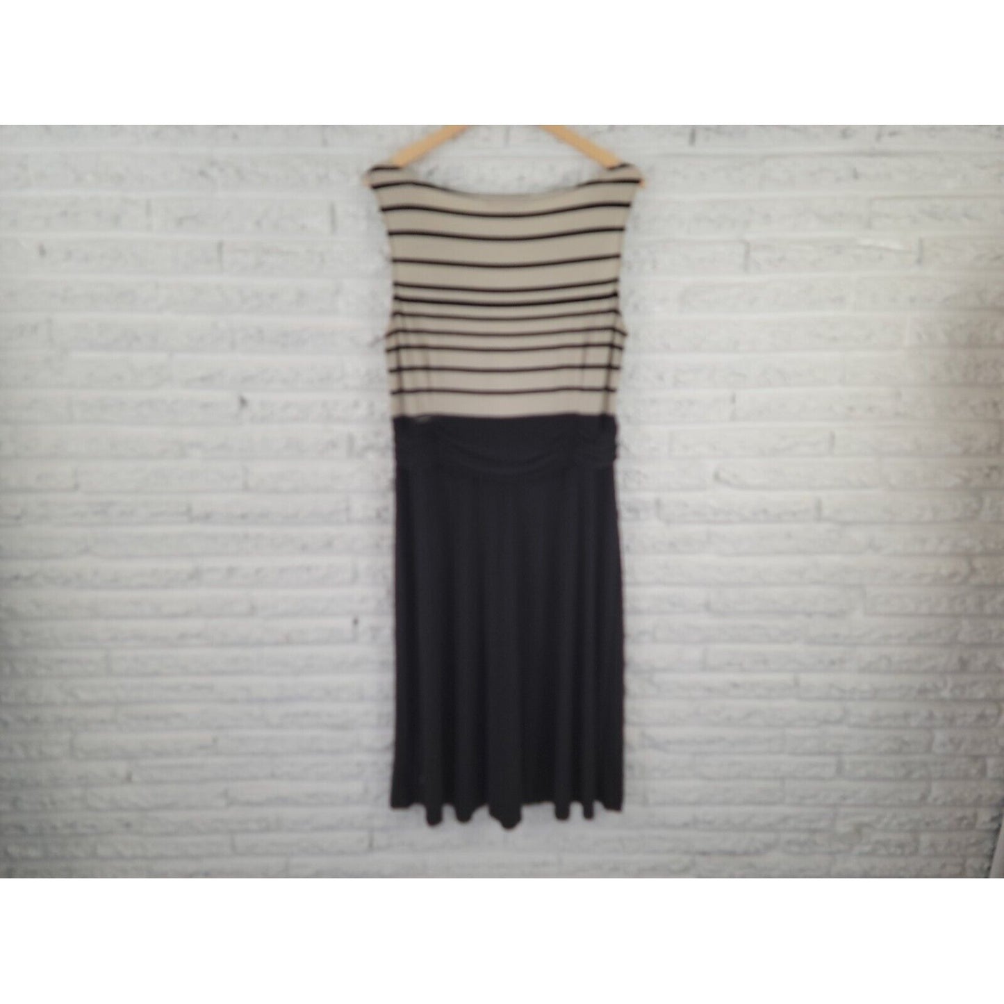 Danny Nicole Women Dress 16W Plus Tank Maxi Pullover Office Casual Black Stripe