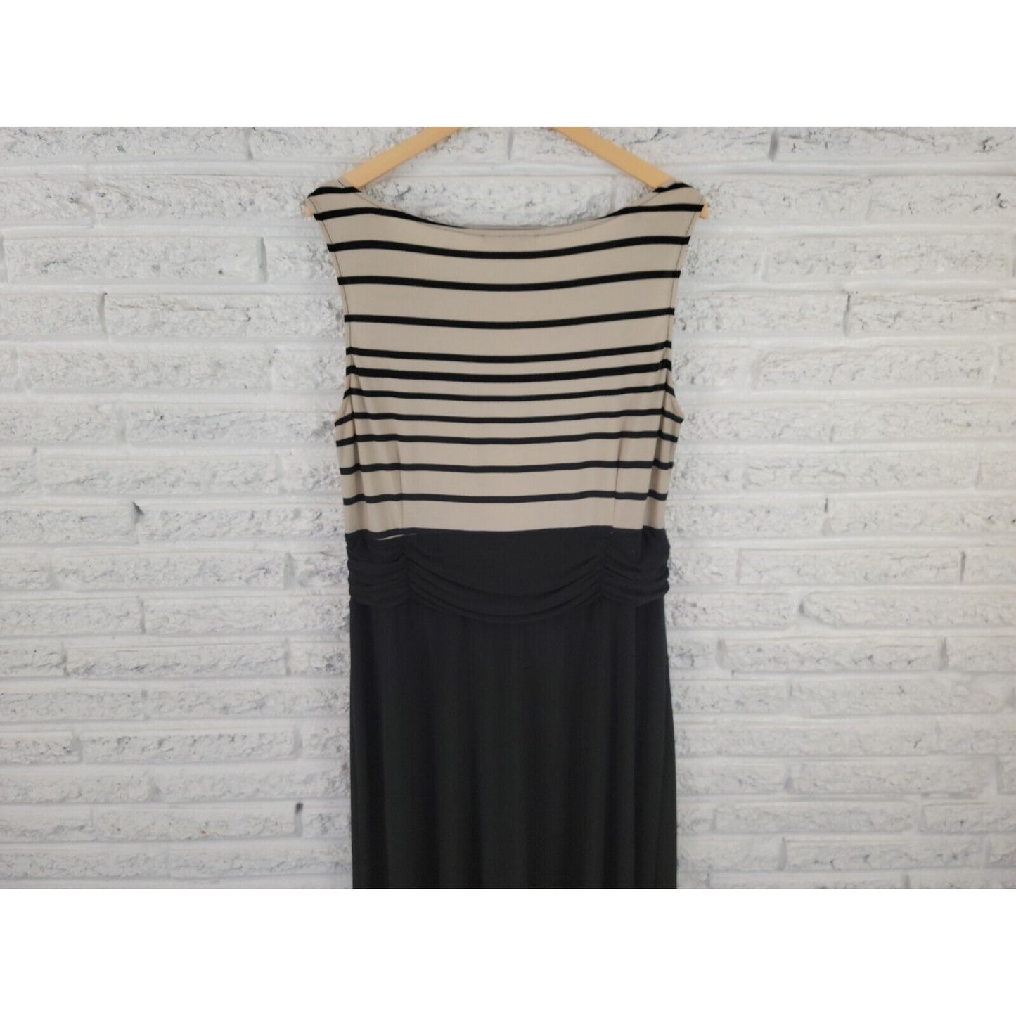 Danny Nicole Women Dress 16W Plus Tank Maxi Pullover Office Casual Black Stripe