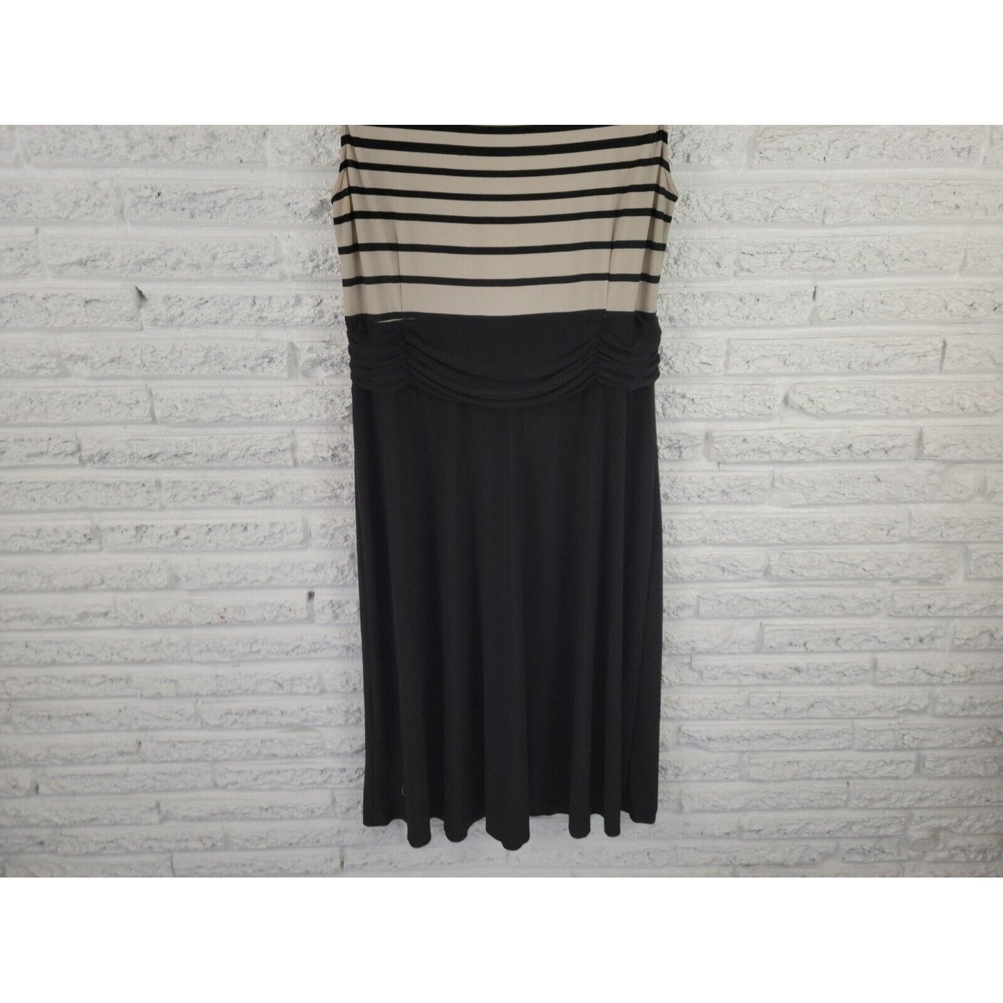 Danny Nicole Women Dress 16W Plus Tank Maxi Pullover Office Casual Black Stripe