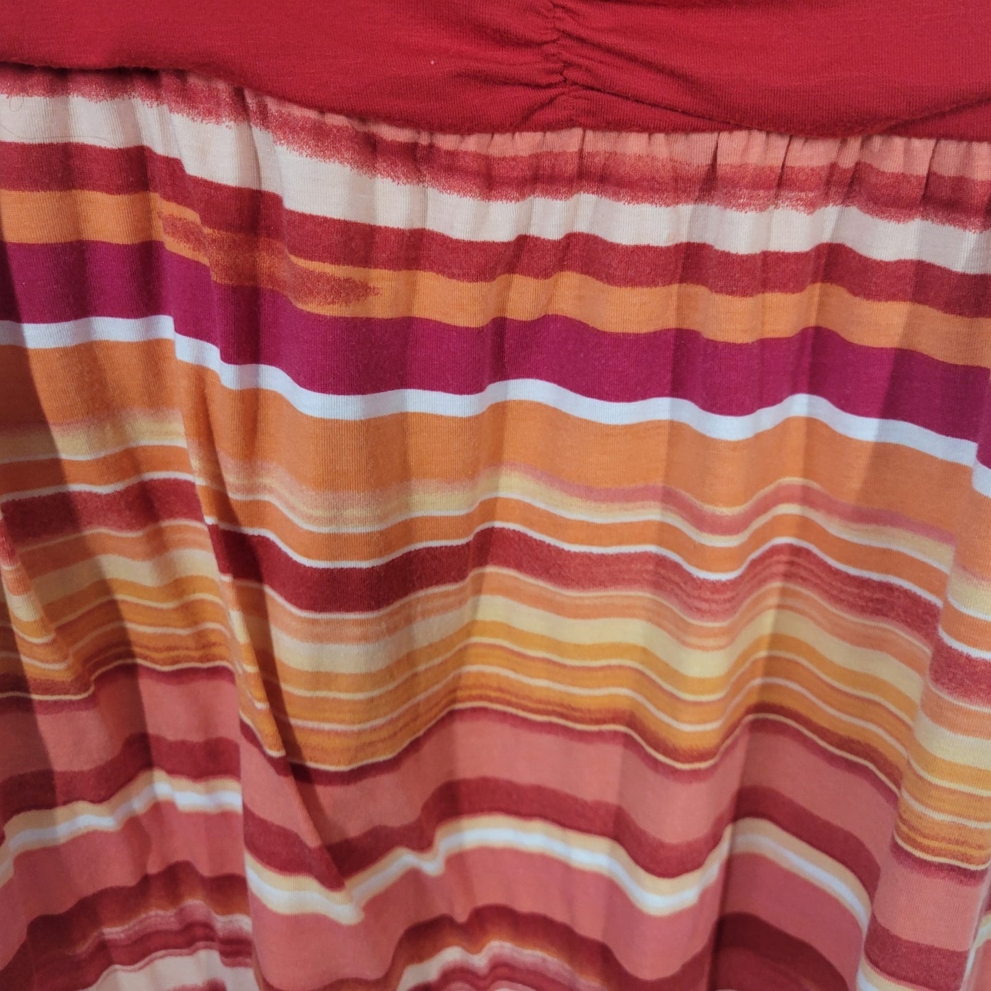 Faded Glory Womens Dress XL 16 18 Mini Sheath Sleeveless Red Orange Stripe