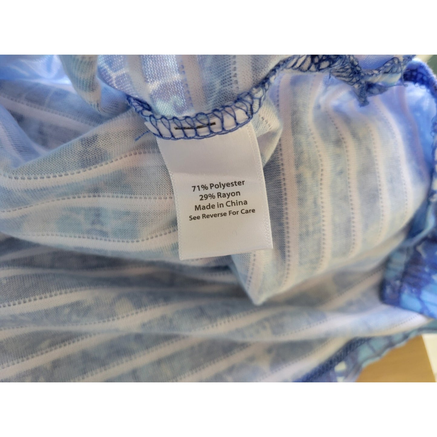 Coral Bay Womens Top Extra Large XL Tunic 3/4 Sleeve Blue Lightweight Pintuck