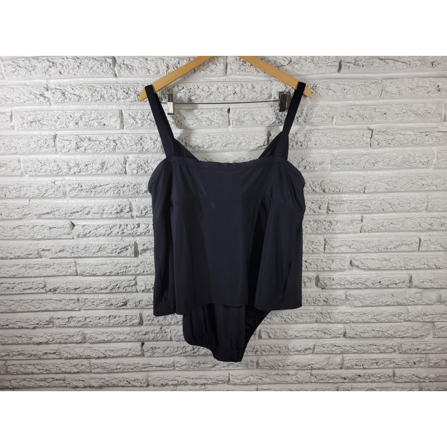 Sand n Sun Womens Swimsuit 3X One Piece Black Bra Beach Lined Pool Summer
