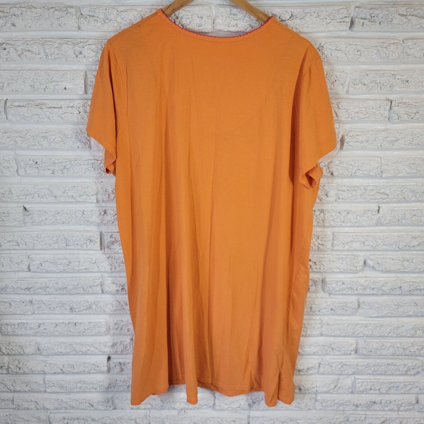 Secret Treasures Top 2X 3X Nightgown Orange Good Morning Sunshine Embroidered