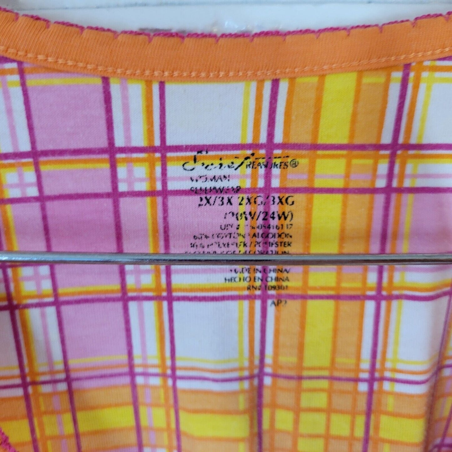 Secret Treasures Top 2X 3X Nightgown Orange Good Morning Sunshine Embroidered