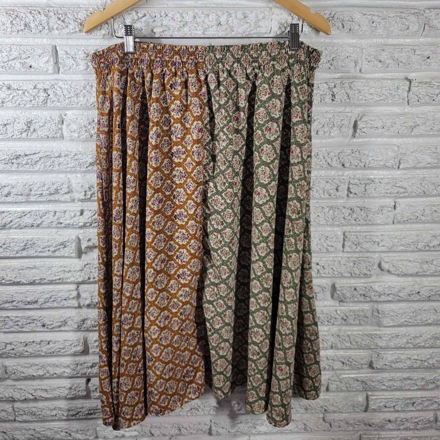 Shein Curve Womens Skirt 4XL Midi Pull On Semi Sheer Green Floral Lightweight