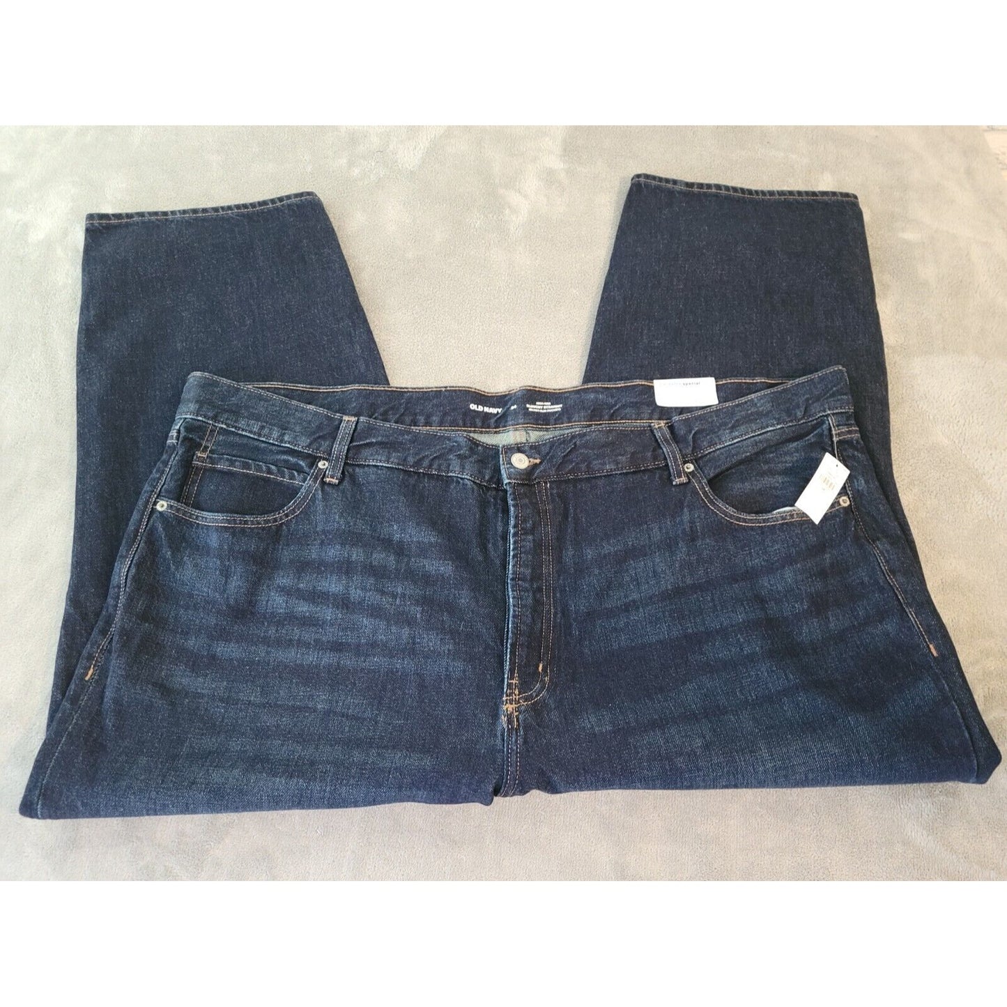 Old Navy Slouchy Womens Jeans 24 Straight Leg Crop Slim Pockets Dark Secret New