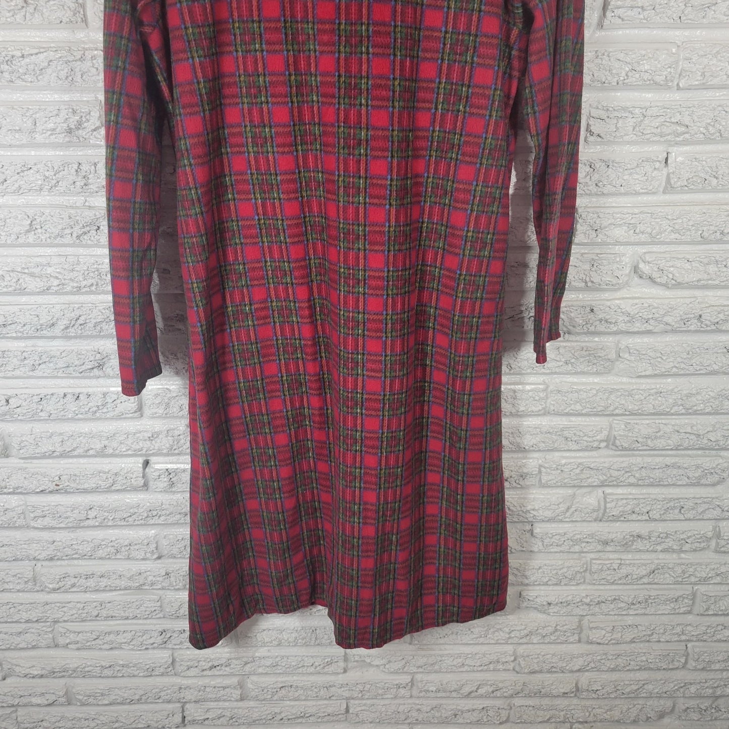 Celestial Dreams Womens Robe XL Long Sleeve Red Plaid Flannel Ric Rac Loungewear