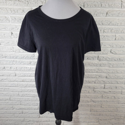 Lularoe Women Top Extra Large XL Tee Short Sleeve Black Cotton Blend Lightweight
