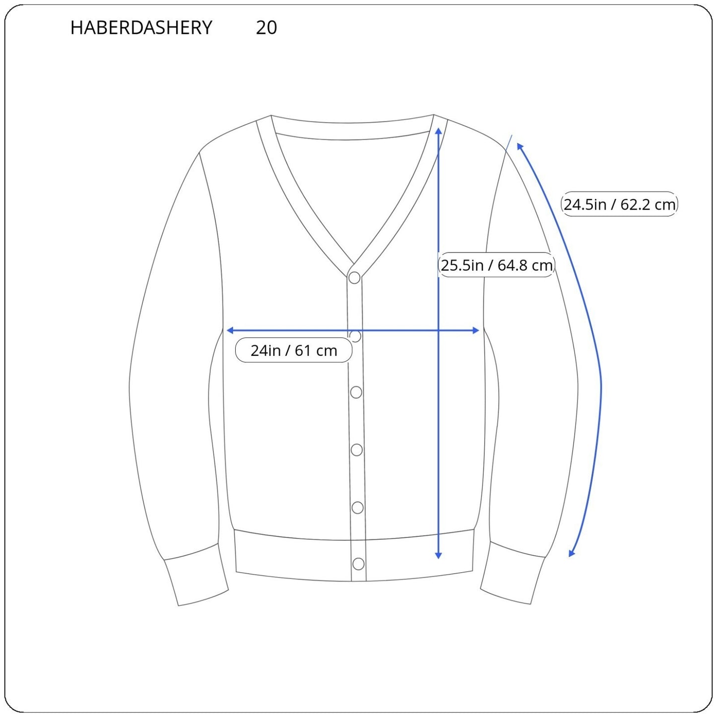 Haberdashery Leslie Ray Sweater 20 Plus Cardigan Lined Button Blue Faux Pocket