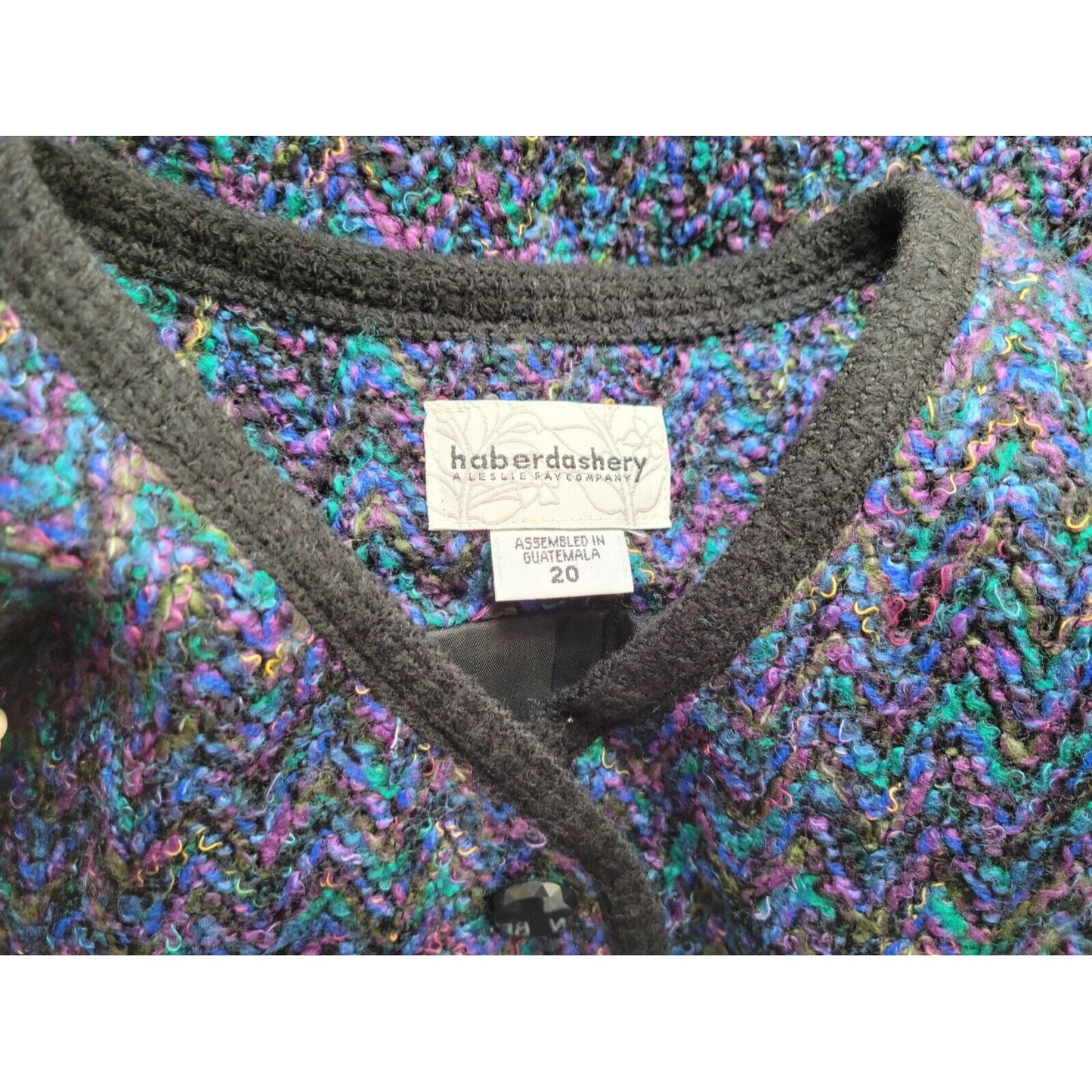 Haberdashery Leslie Ray Sweater 20 Plus Cardigan Lined Button Blue Faux Pocket