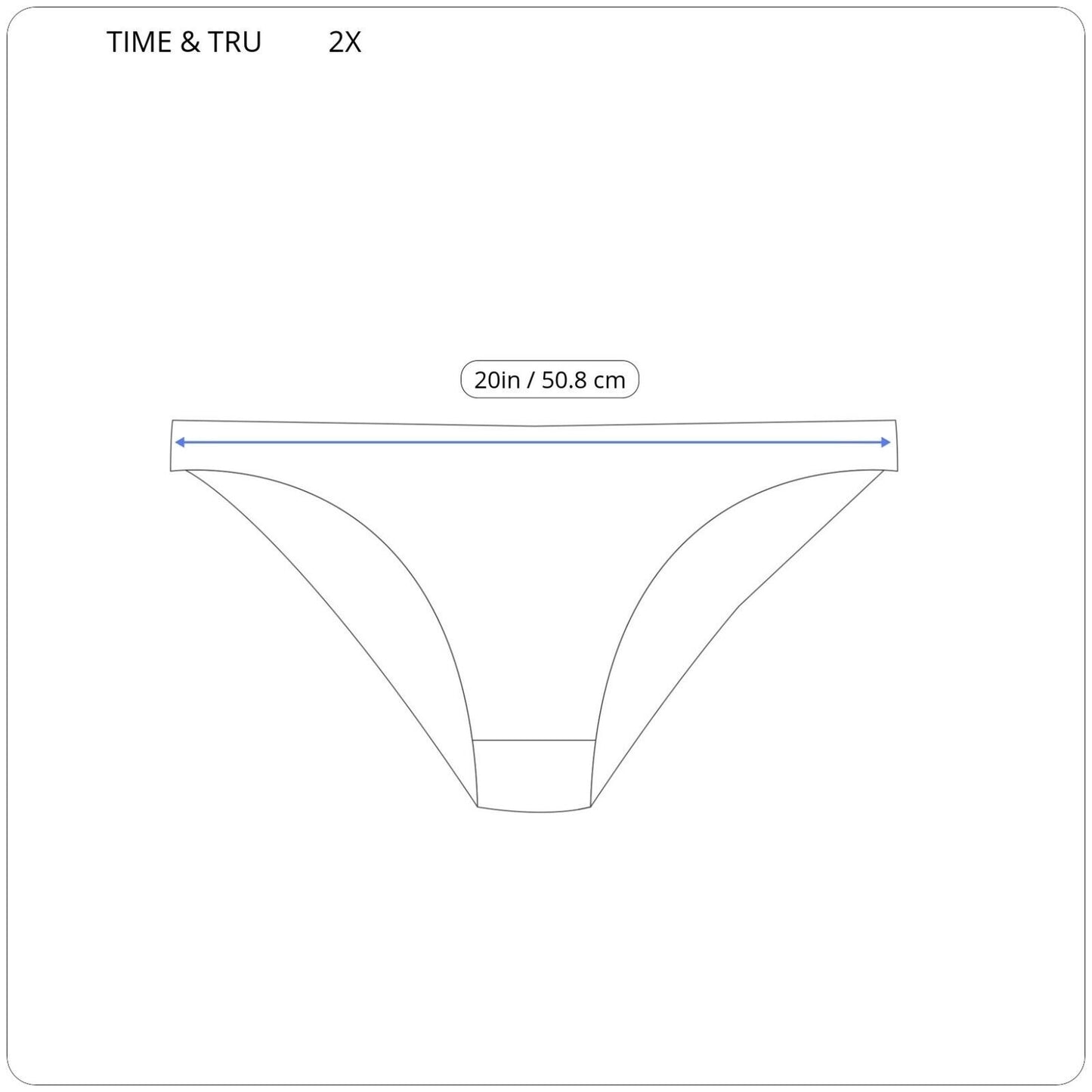 Time Tru Womens Bikini Bottom 2X 20W 22W Plus Swimwear Black Stripe Poly Blend