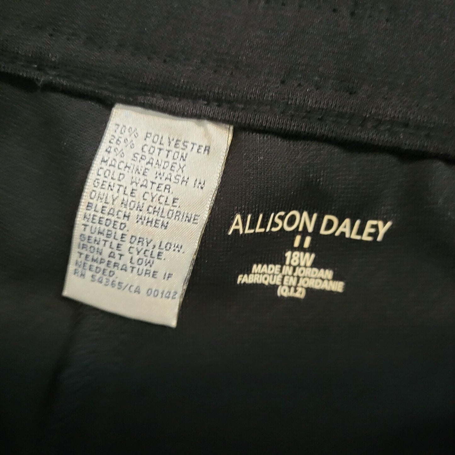 Allison Daley II Womens Pants 18W Plus Pull On Crop Straight Leg Black Office