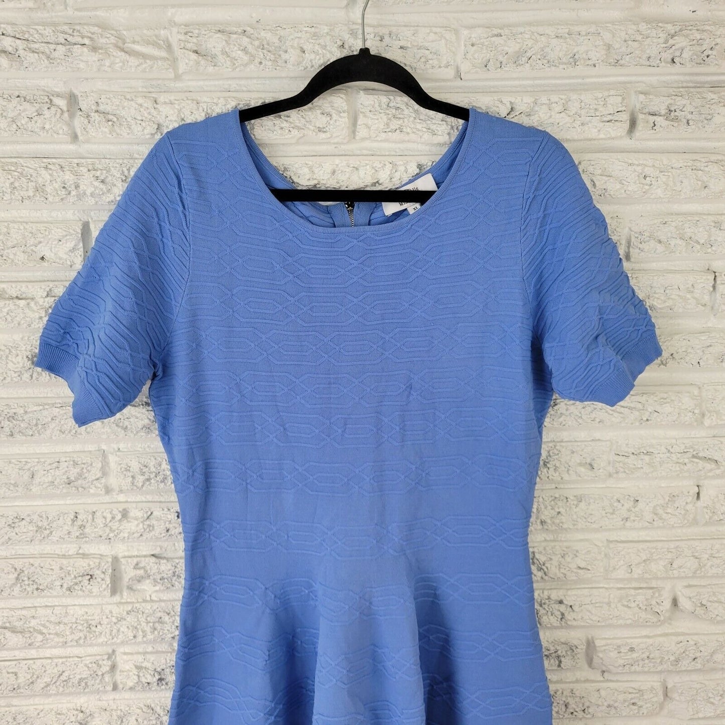 Belle Bagley Mischka Women Dress Extra Large XL Fit Flare Casual Blue Knit Basic
