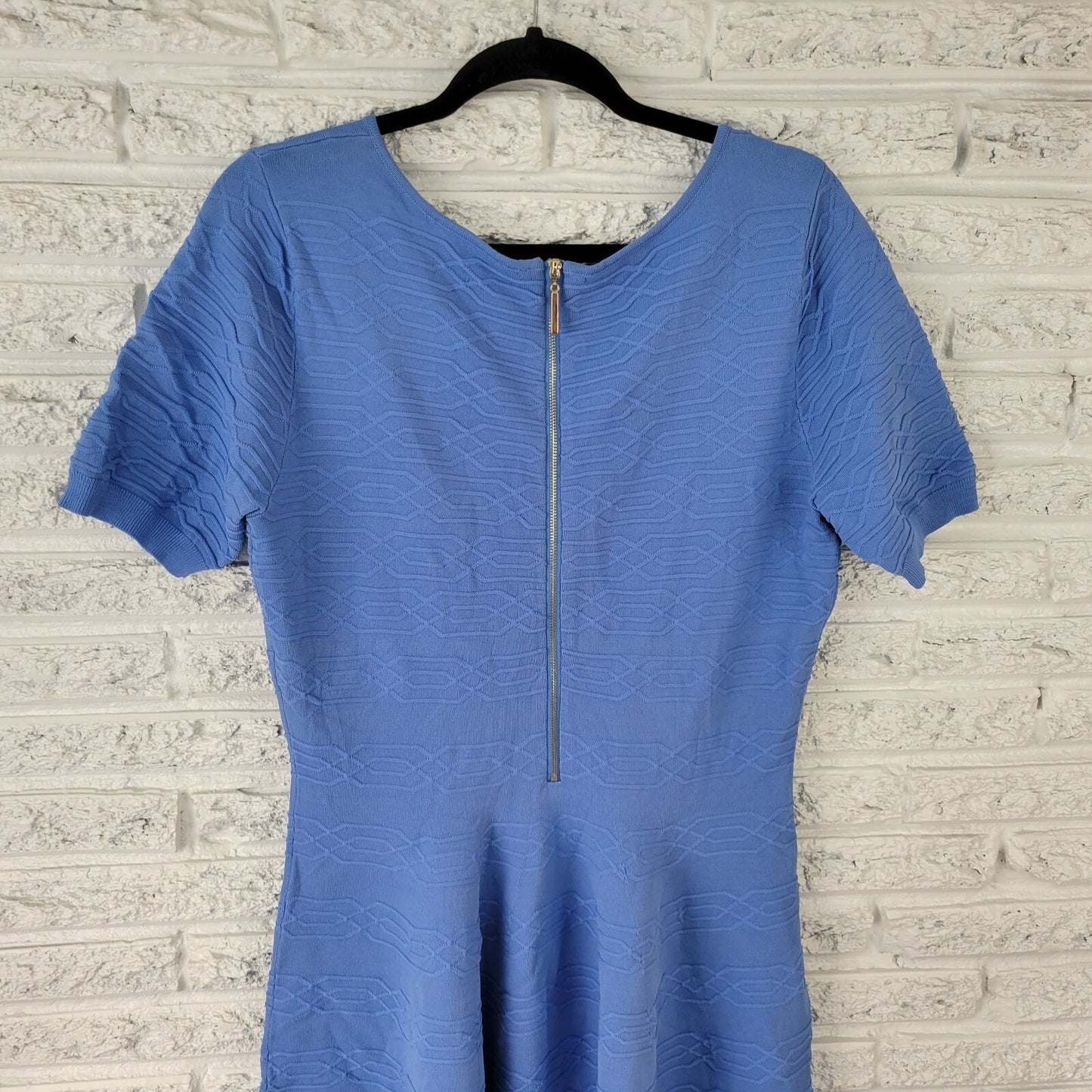 Belle Bagley Mischka Women Dress Extra Large XL Fit Flare Casual Blue Knit Basic