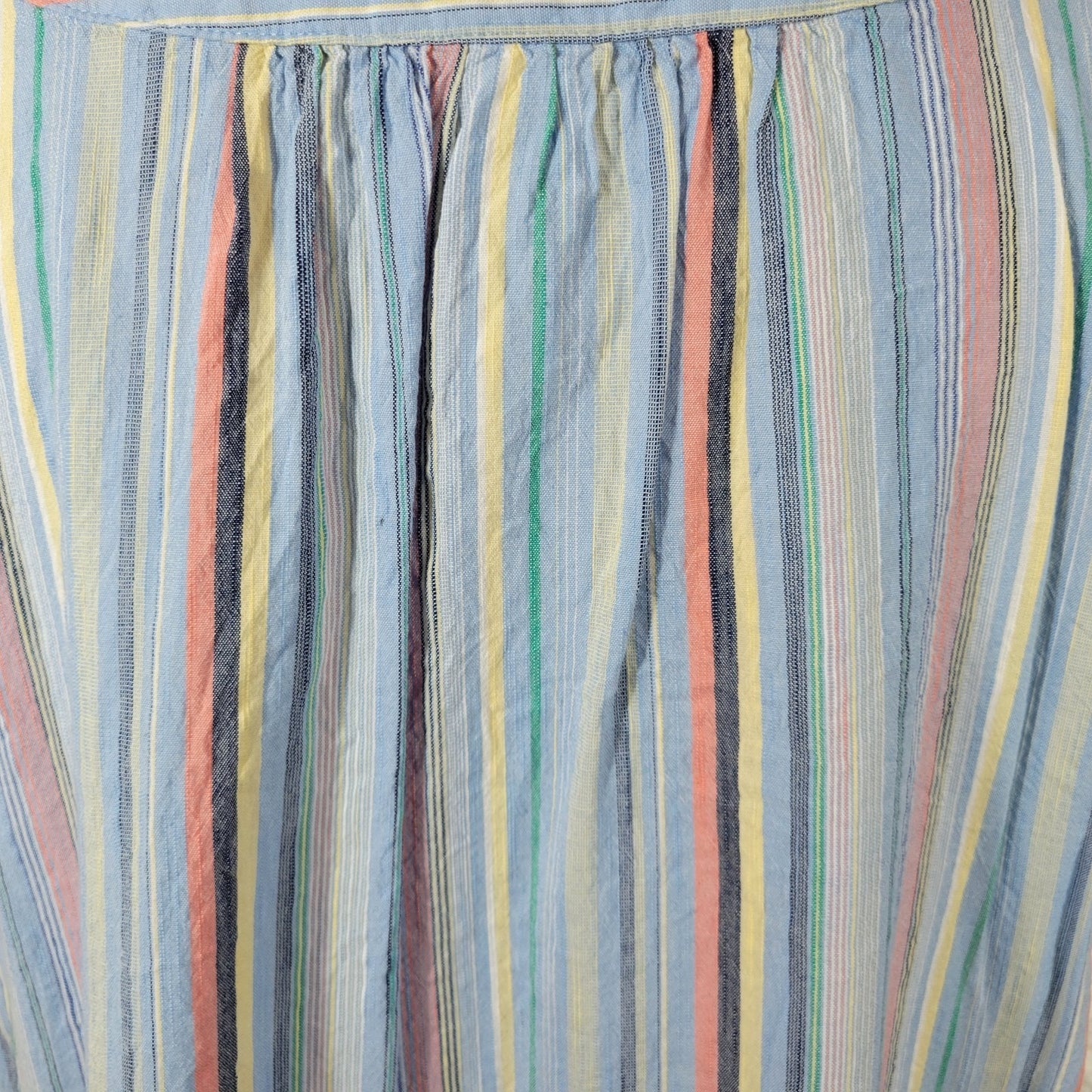 St Johns Bay Womens Top 1X Plus Short Sleeve Blue Stripe Lightweight Casual