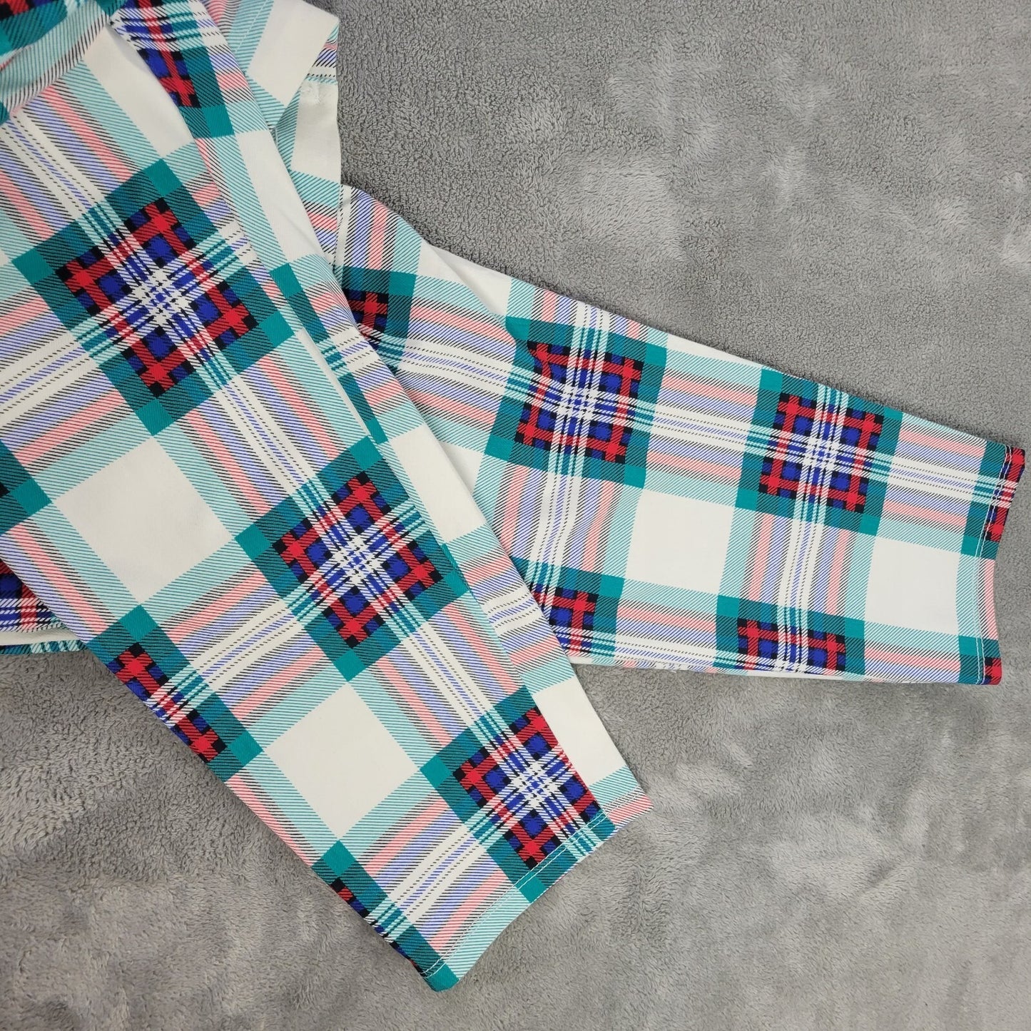 Terra Sky Womens Pants 3X 24W 26W Plus Pull On Cropped Red Plaid Cotton Blend