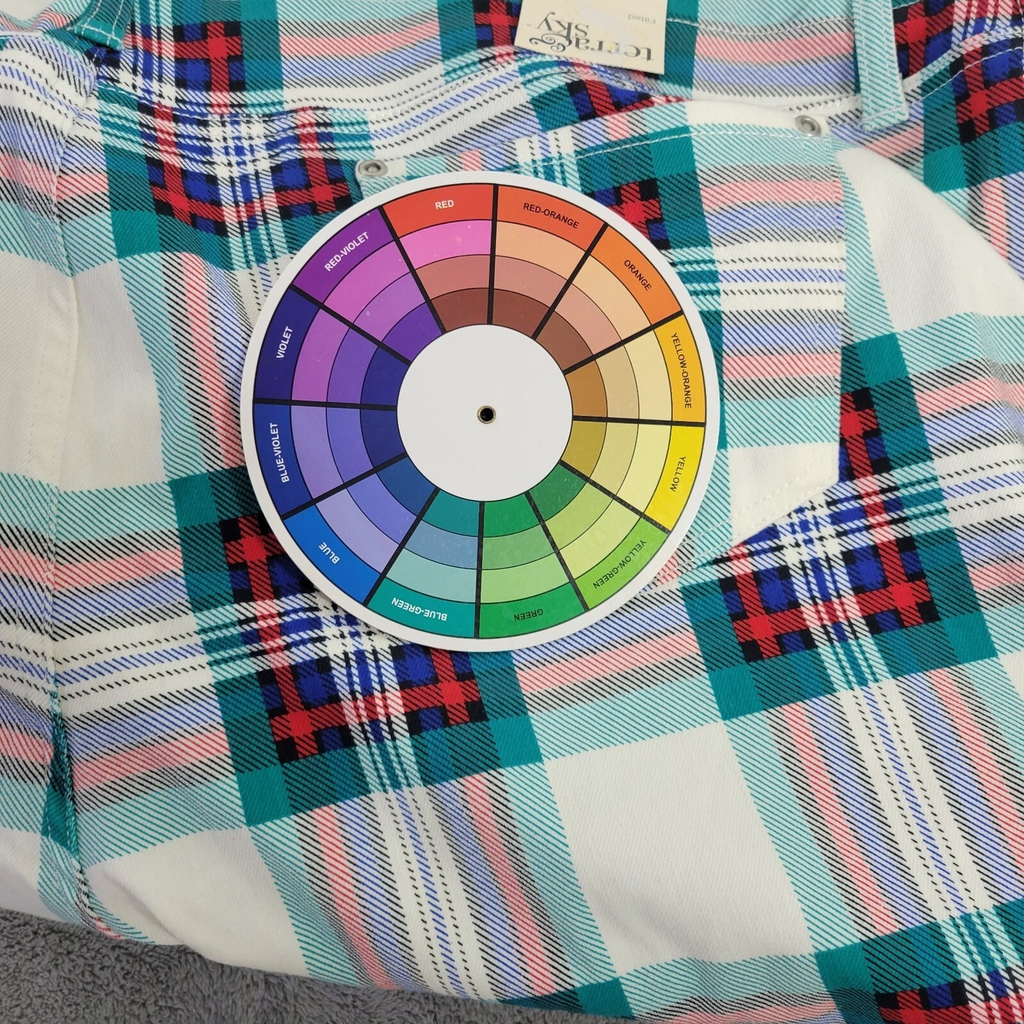 Terra Sky Womens Pants 3X 24W 26W Plus Pull On Cropped Red Plaid Cotton Blend